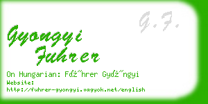 gyongyi fuhrer business card